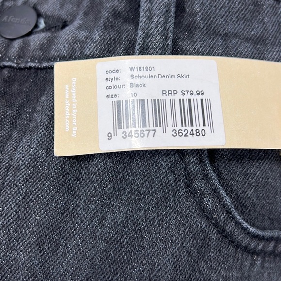 AFENDS DE DENIM MINI SKIRT SIZE 6 COLOR BLACK - Picture 7 of 16